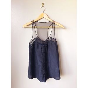 Quiksilver Cotton Silk Mesh Black Top